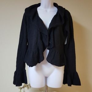 Nanette lepore ruffled bell sleeve cardigan